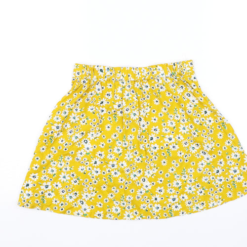 Evie Girls Yellow Floral  Flare Skirt Size 10-11 Years
