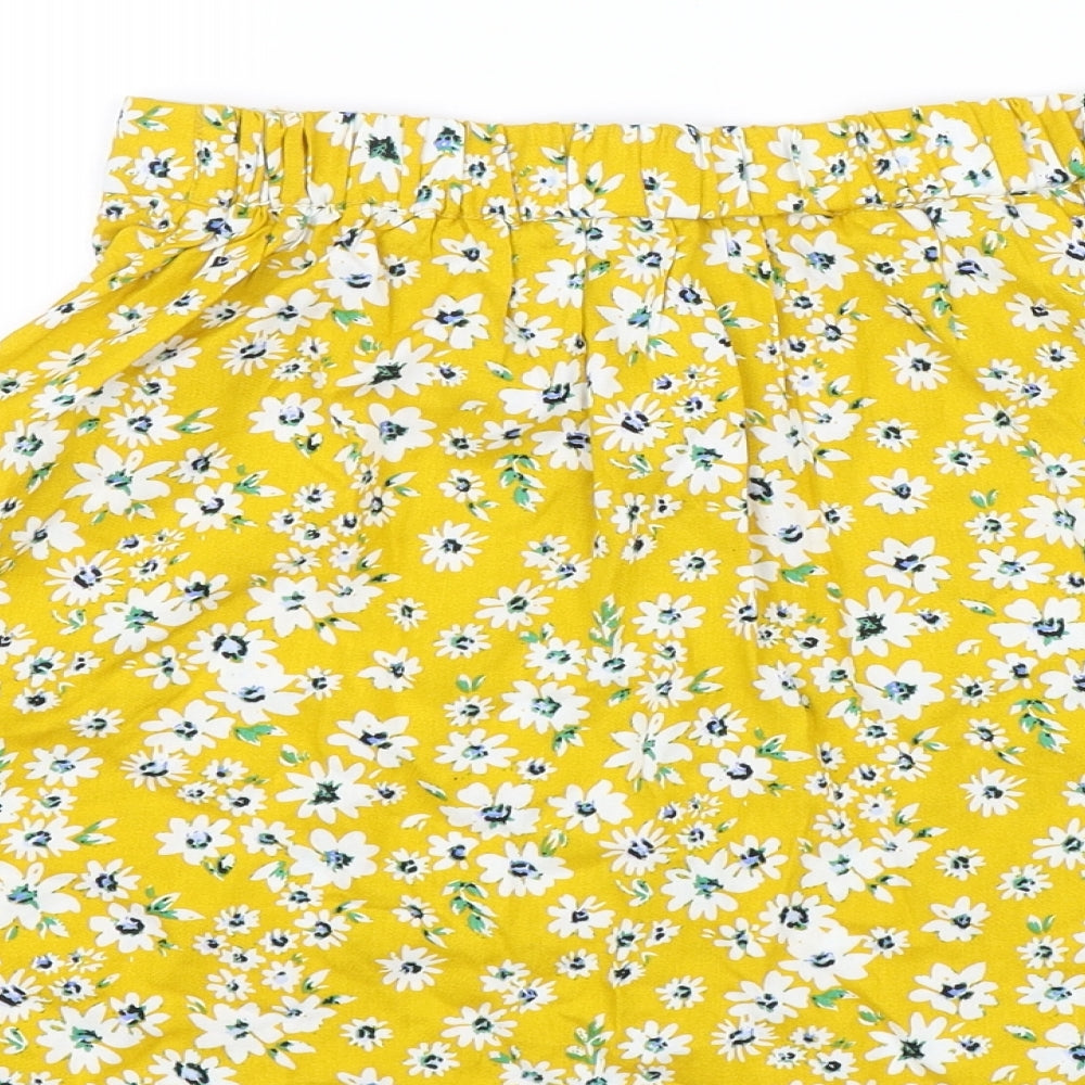 Evie Girls Yellow Floral  Flare Skirt Size 10-11 Years