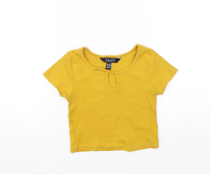 New Look Girls Yellow Cropped T-Shirt Size 10-11 Years