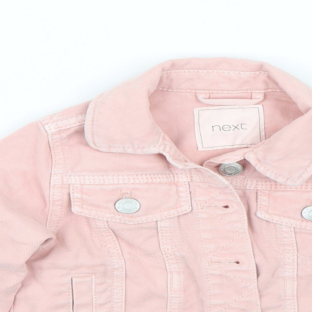 NEXT Girls Pink  Denim Jacket  Size 4 Years