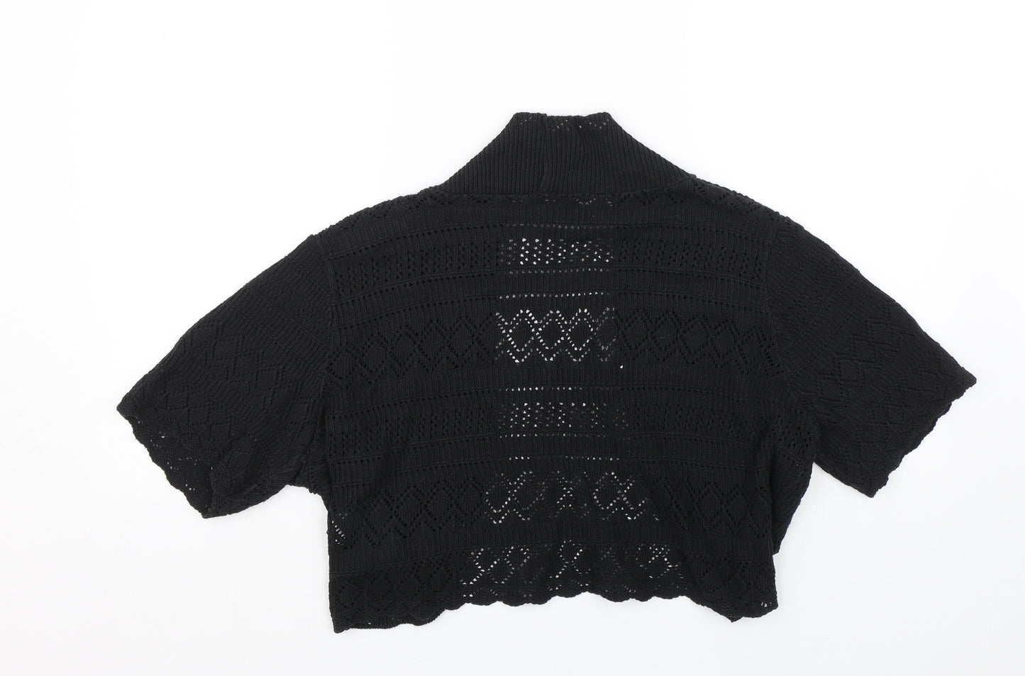 Ethel Austin Womens Black Argyle/Diamond  Cape Jumper Size 20