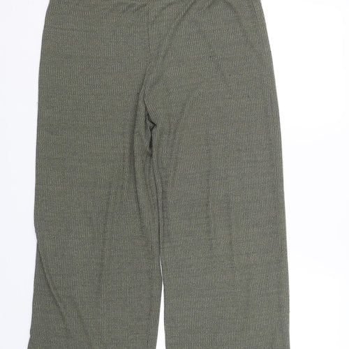 Matalan Womens Green Striped  Capri Trousers Size 14 L25 in