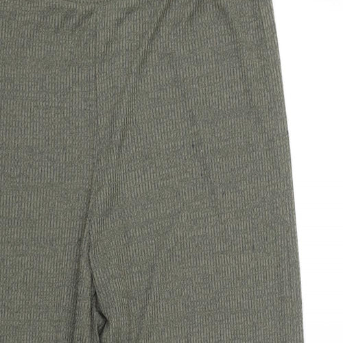 Matalan Womens Green Striped  Capri Trousers Size 14 L25 in