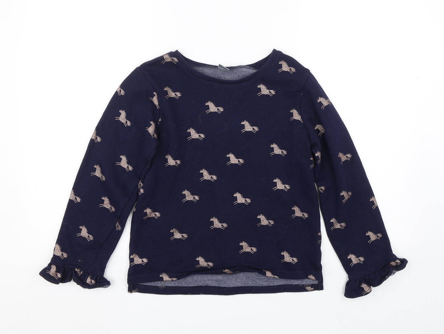 NEXT Girls Blue Animal Print  Pullover Sweatshirt Size 11 Years  - unicorns