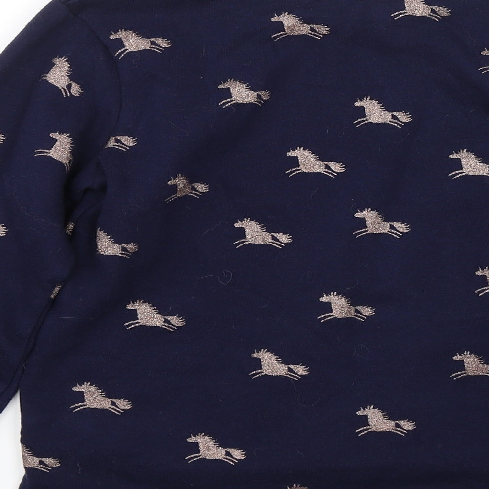 NEXT Girls Blue Animal Print  Pullover Sweatshirt Size 11 Years  - unicorns