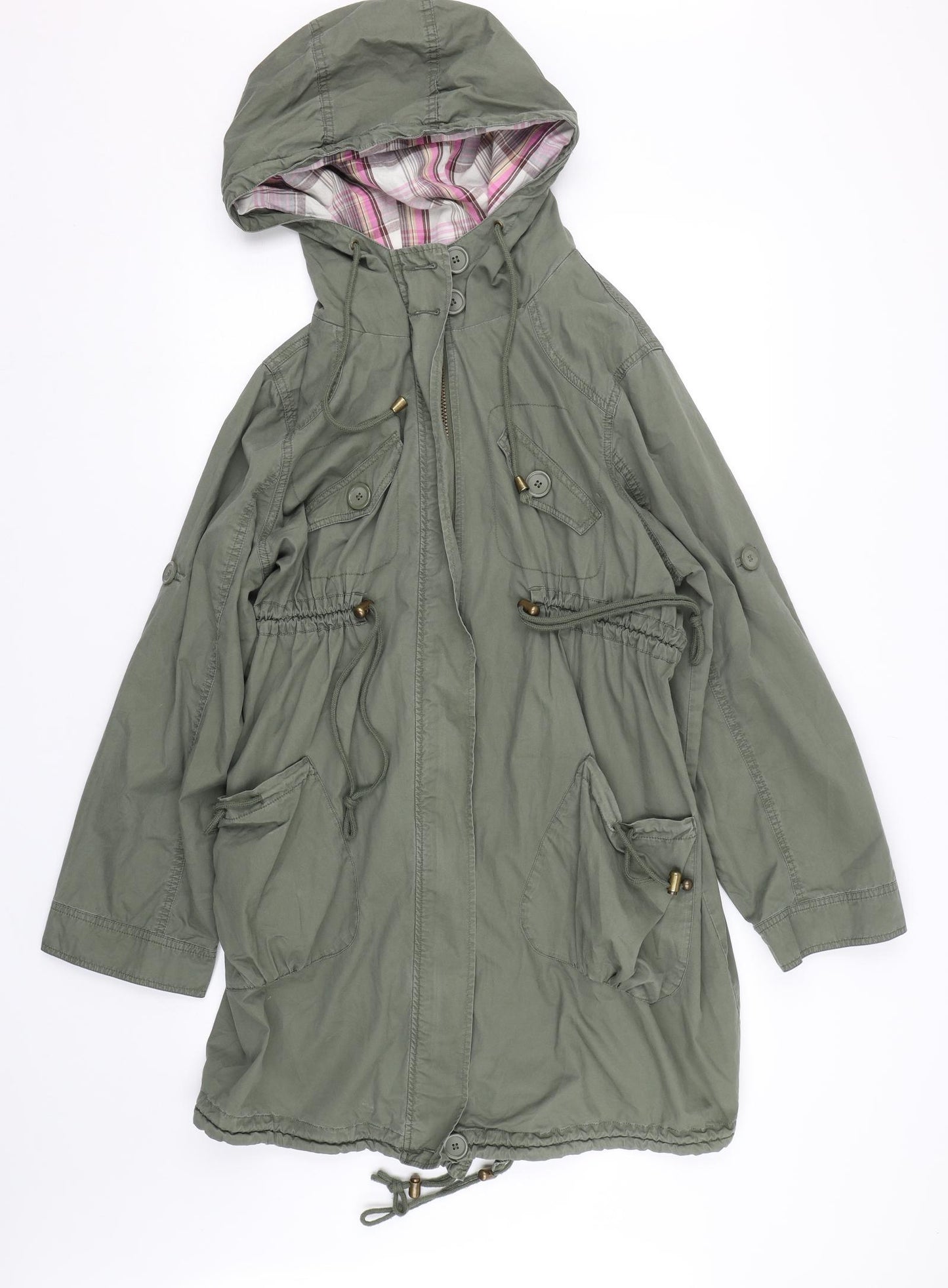 Red Herring Womens Green   Parka Coat Size 16