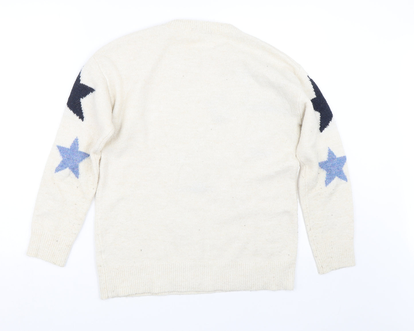 TU Womens Beige   Pullover Jumper Size 10  - stars