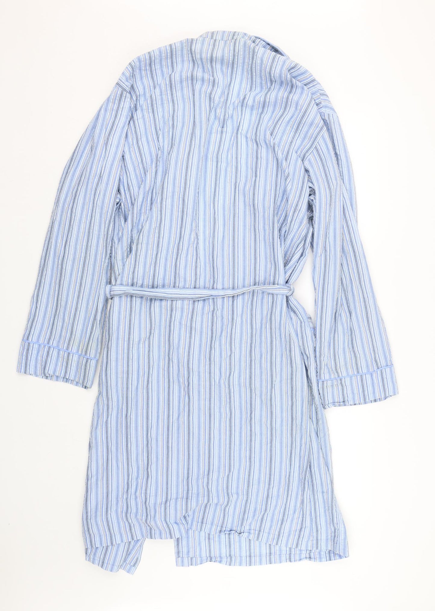 M&S Womens Blue Striped  Cami Gown Size L