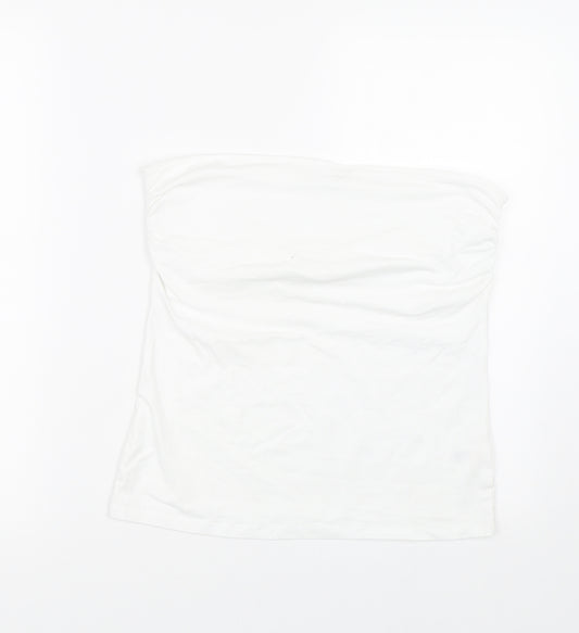 Front view of George women’s white wrap t-shirt, size UK 14