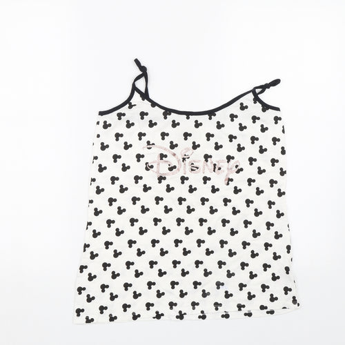 Love To Lounge Womens White Polka Dot  Top Pyjama Top Size M  - Disney