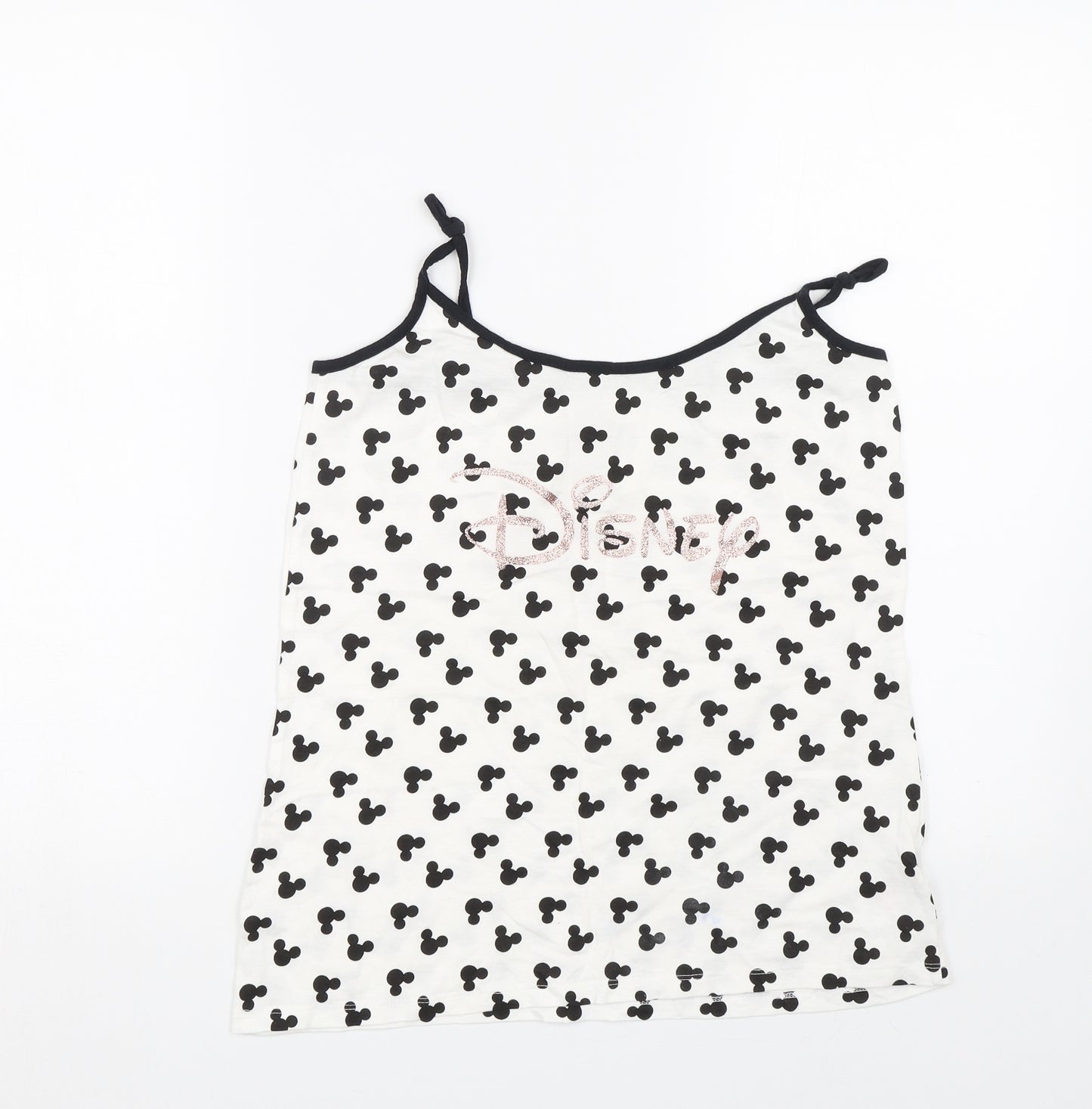 Love To Lounge Womens White Polka Dot  Top Pyjama Top Size M  - Disney