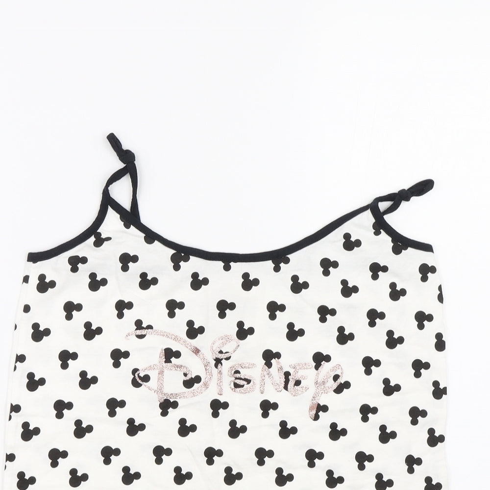 Love To Lounge Womens White Polka Dot  Top Pyjama Top Size M  - Disney