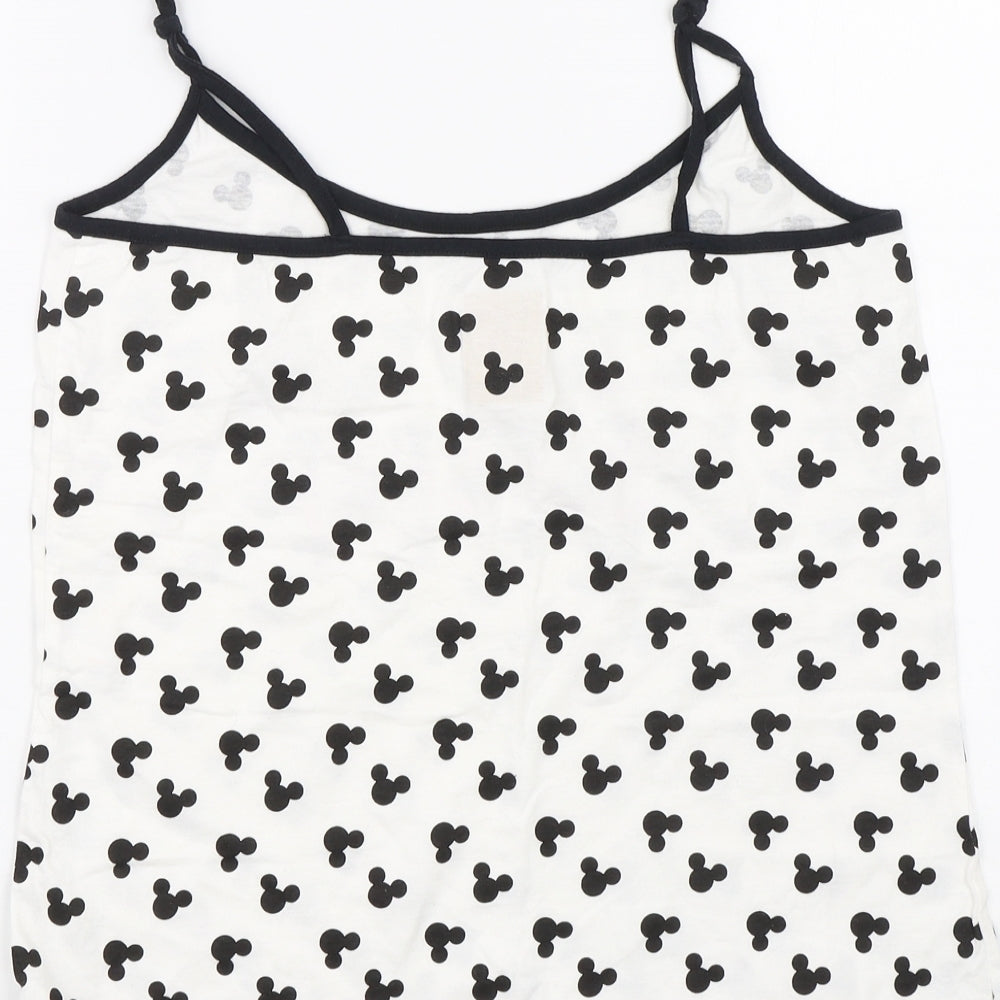 Love To Lounge Womens White Polka Dot  Top Pyjama Top Size M  - Disney