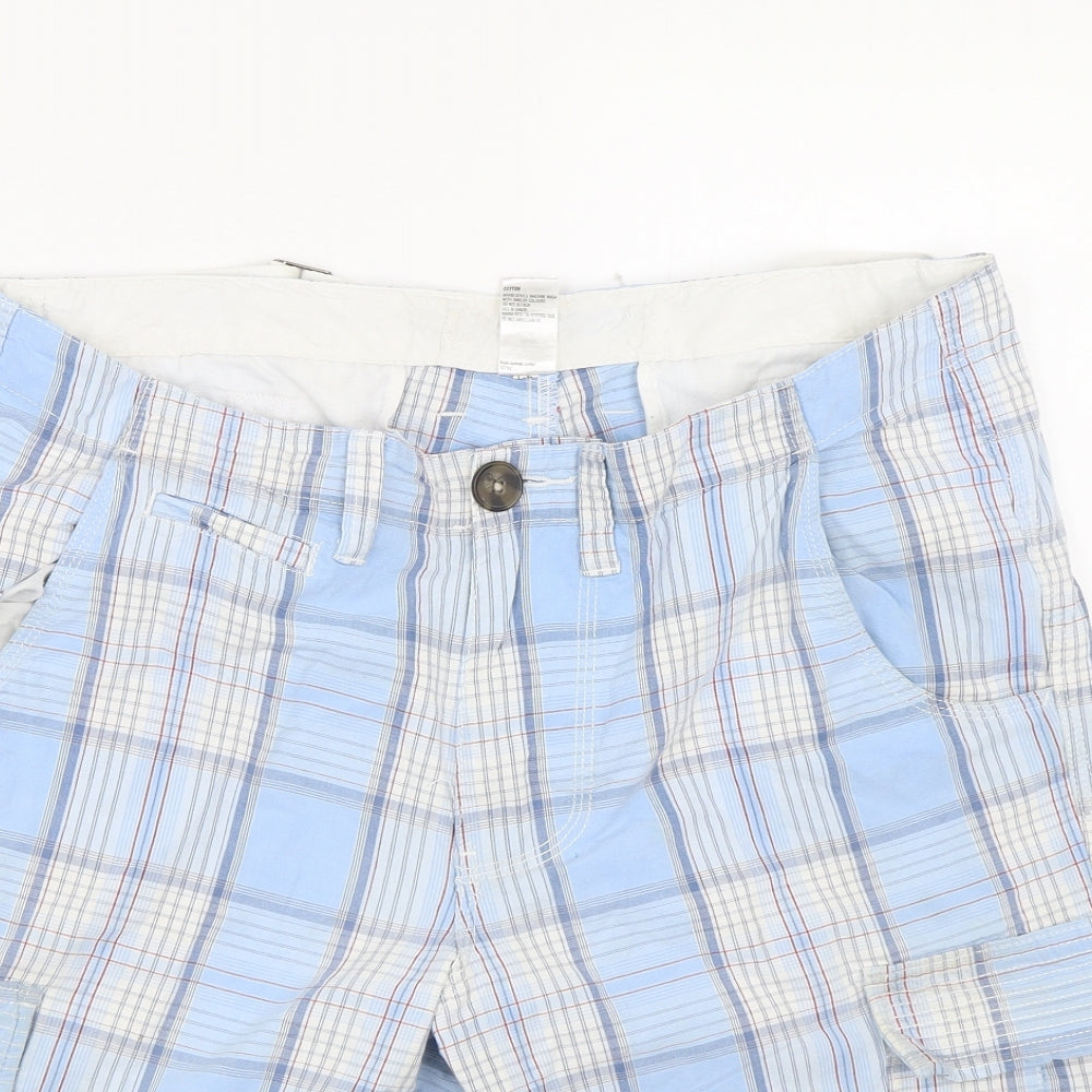 92 Mens Beige Check  Cargo Shorts Size 36