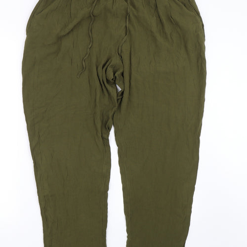 M&S Womens Green   Capri Trousers Size 18 L28 in