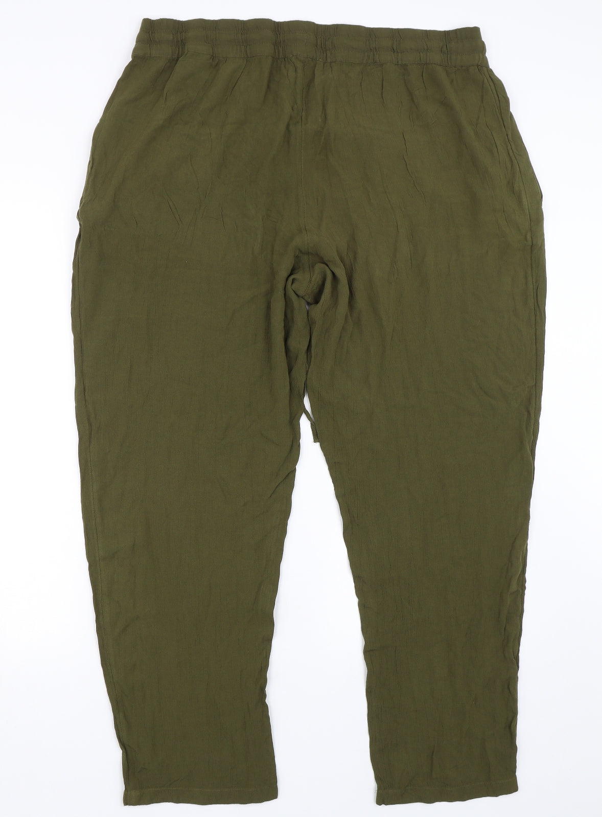 M&S Womens Green   Capri Trousers Size 18 L28 in