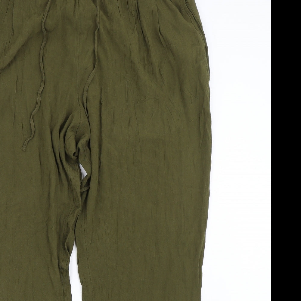 M&S Womens Green   Capri Trousers Size 18 L28 in