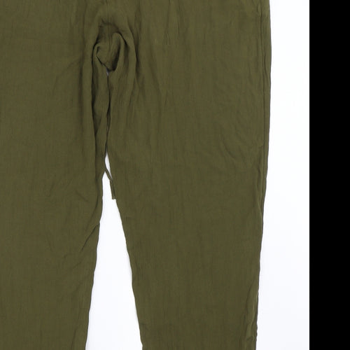 M&S Womens Green   Capri Trousers Size 18 L28 in