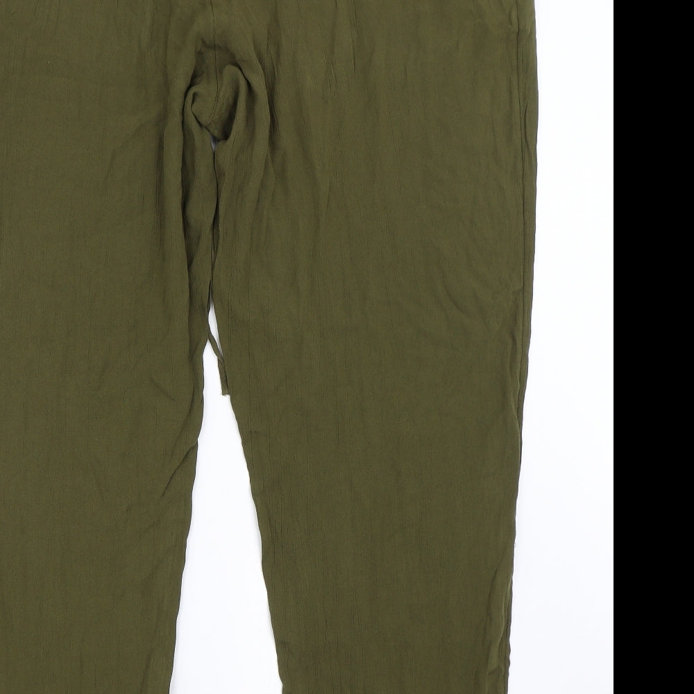 M&S Womens Green   Capri Trousers Size 18 L28 in
