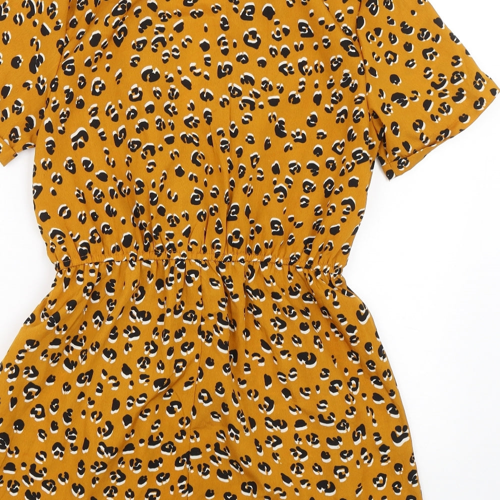 Primark  Womens Yellow Animal Print  Playsuit One-Piece Size 10