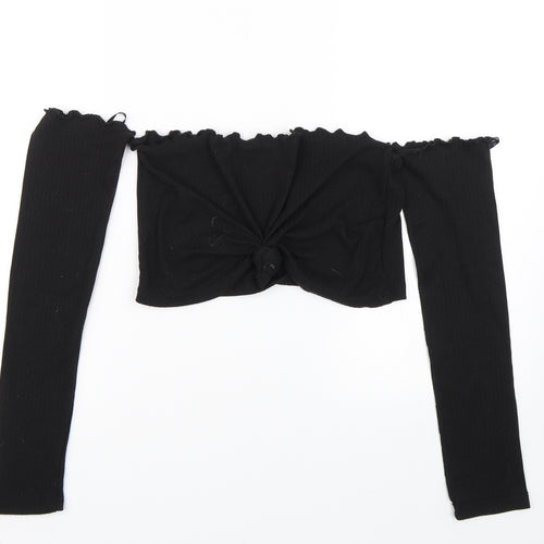 Missguided Womens Black   Cropped T-Shirt Size 6