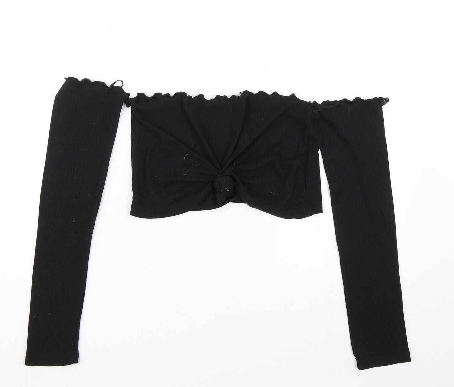 Missguided Womens Black   Cropped T-Shirt Size 6