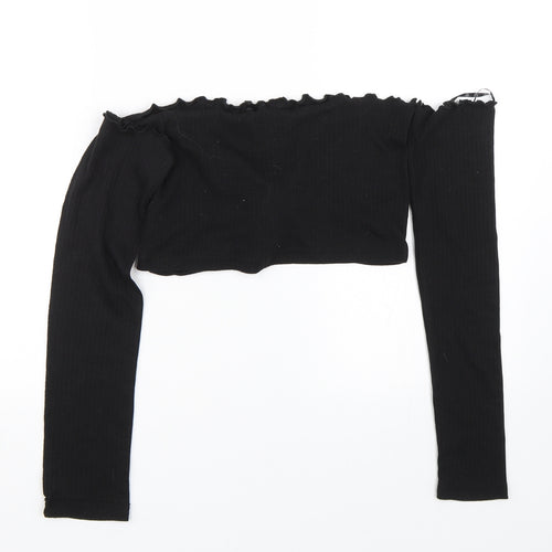 Missguided Womens Black   Cropped T-Shirt Size 6