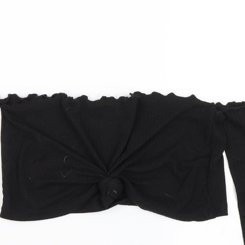 Missguided Womens Black   Cropped T-Shirt Size 6