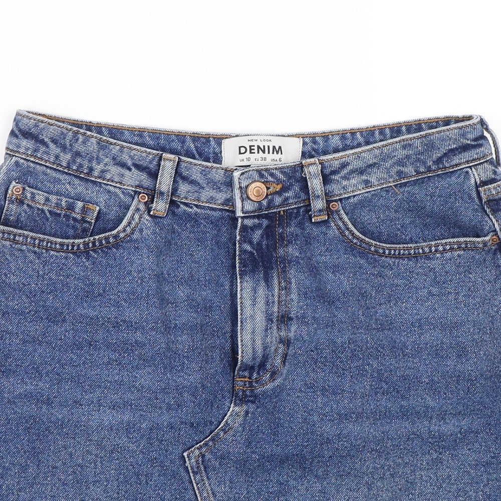 New Look Womens Blue  Denim Mini Skirt Size 10
