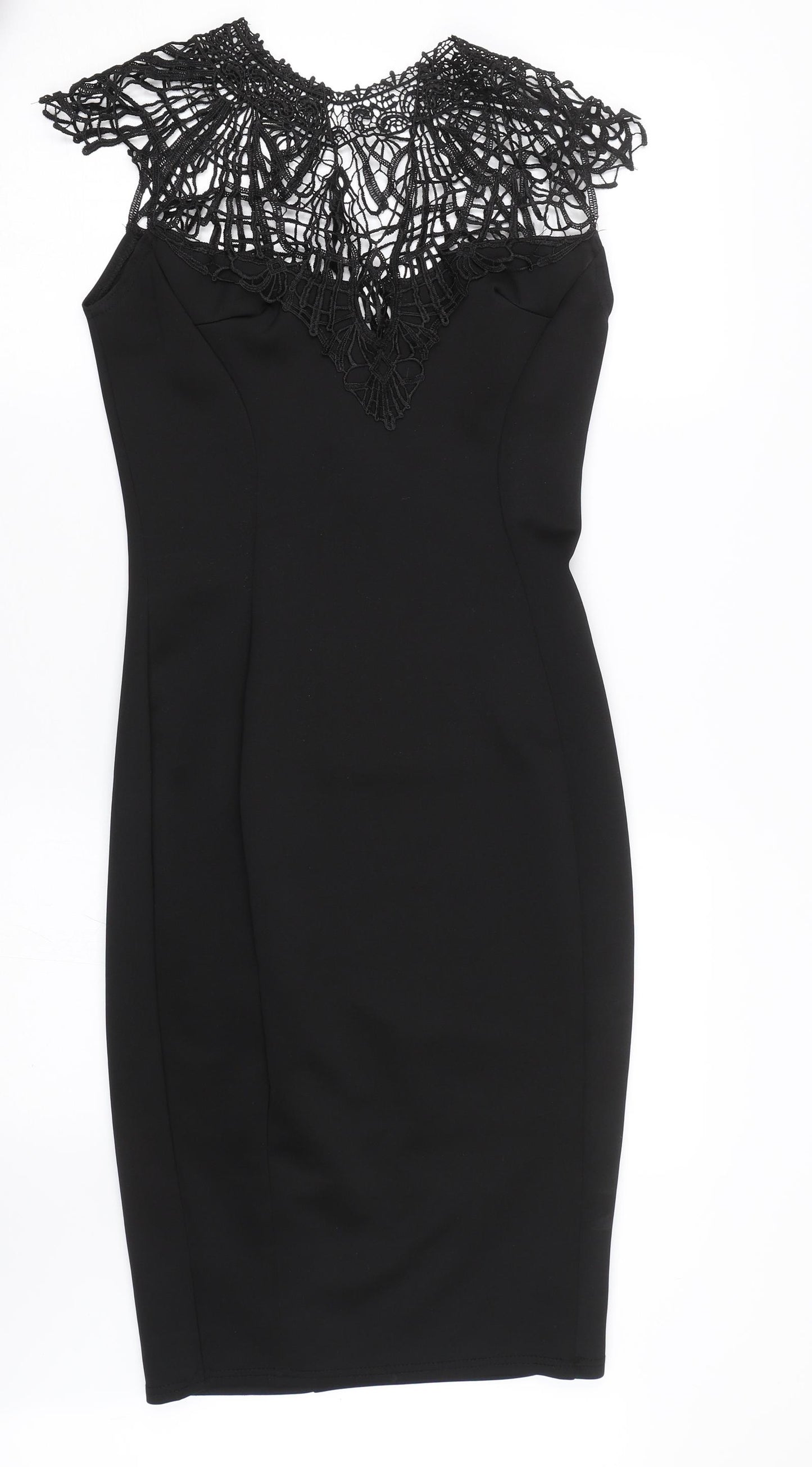 Club L Womens Black Floral  Wrap Dress  Size 10