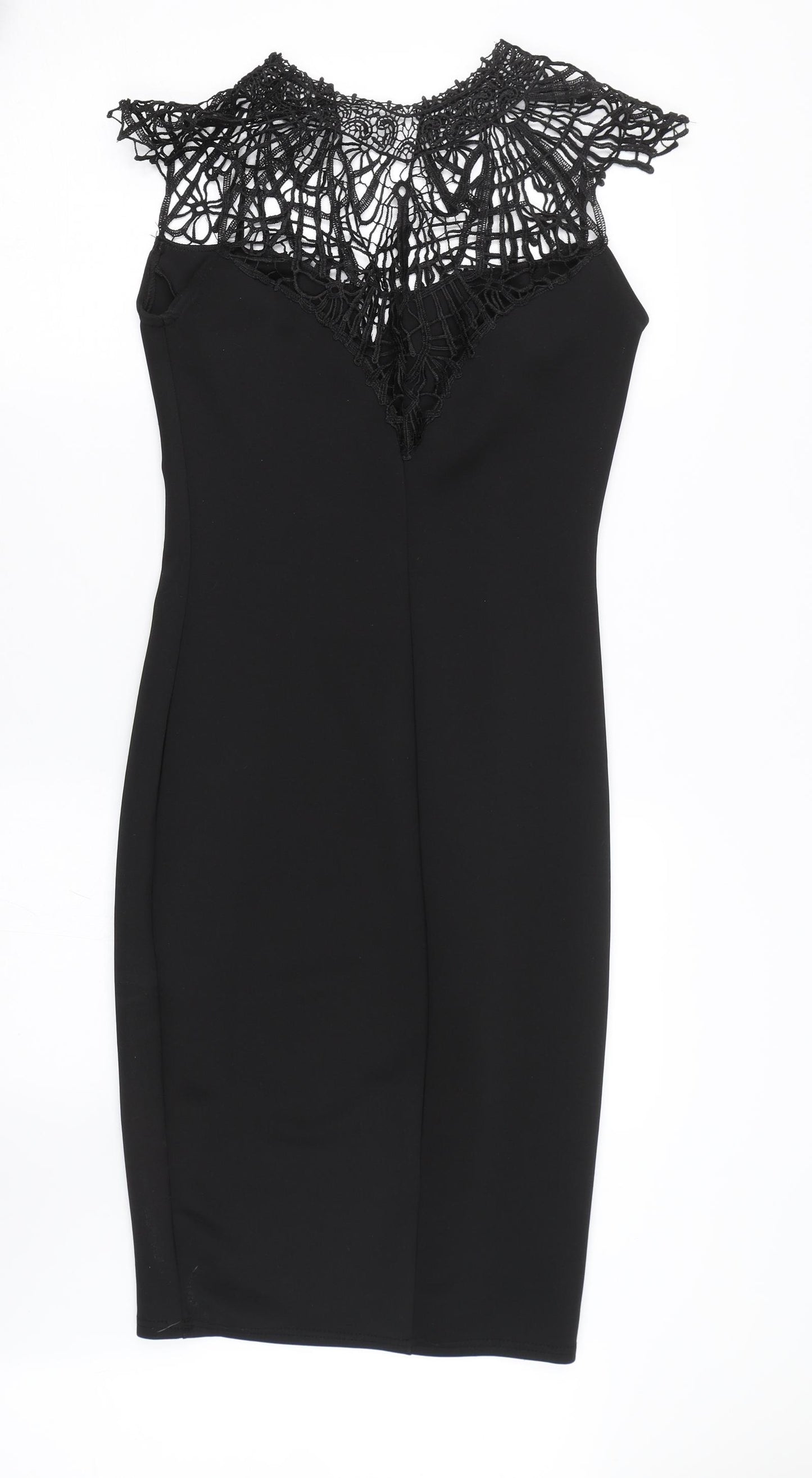 Club L Womens Black Floral  Wrap Dress  Size 10