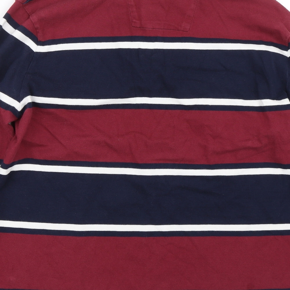 F&F Mens Red Striped   Polo Size L