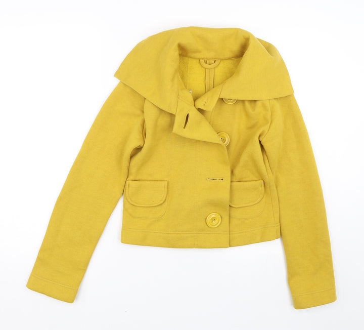 New Look Womens Yellow   Overcoat Coat Size 10