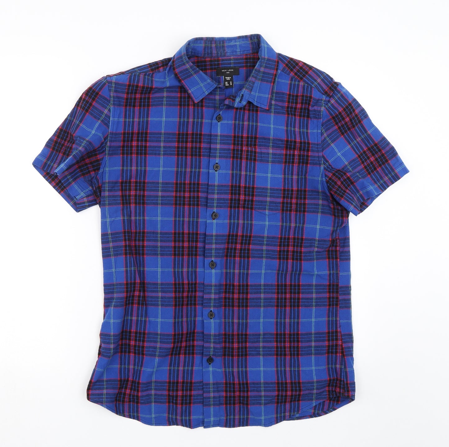 NEXT Mens Blue Check   Button-Up Size M