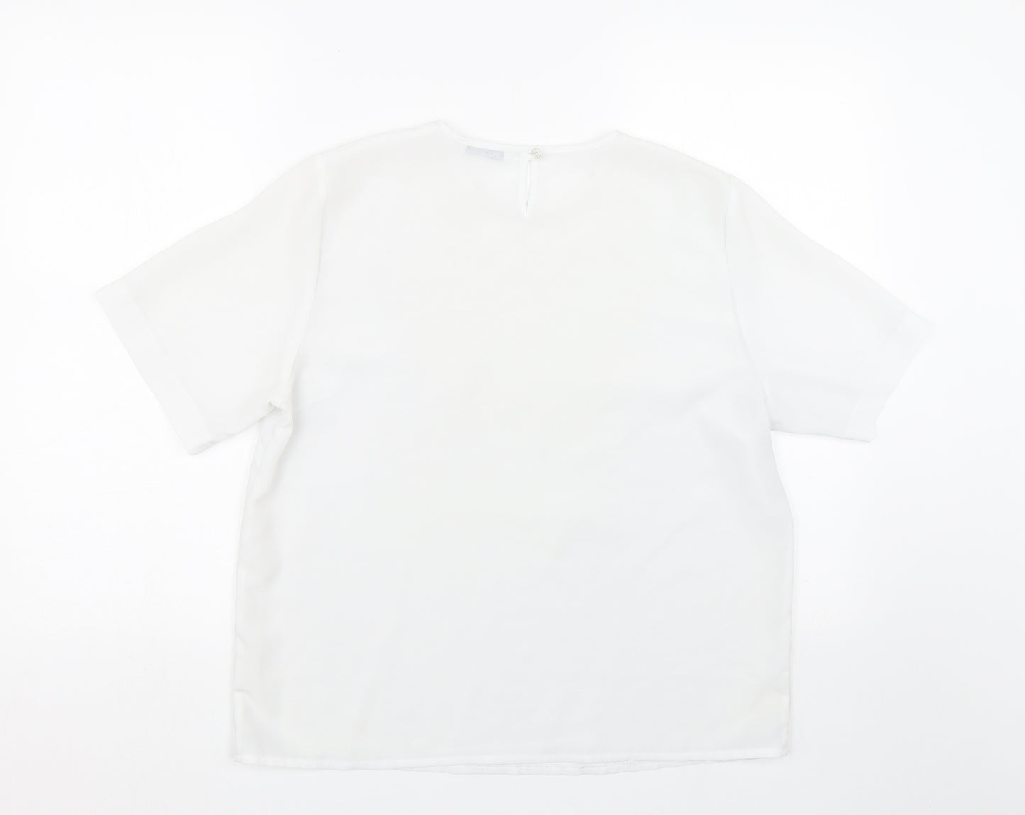 Berkertex Womens White Floral  Basic Blouse Size 16