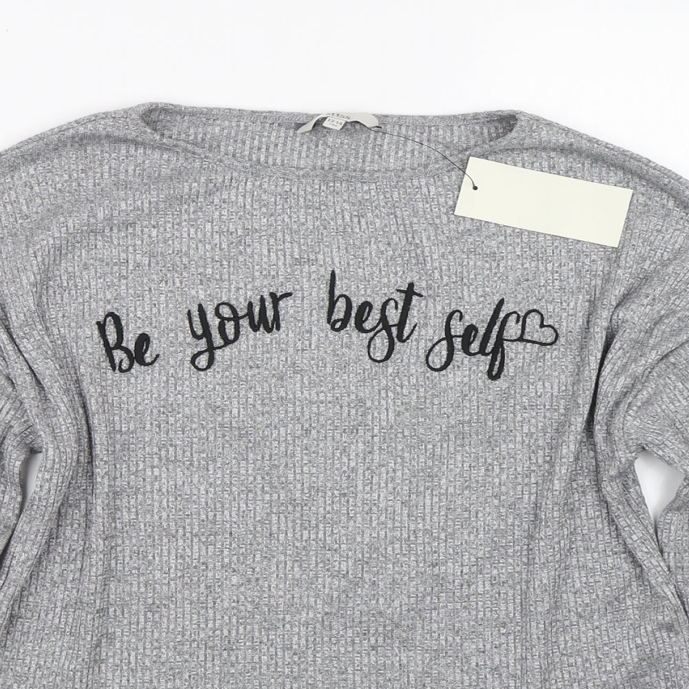 Miss evie Girls Grey   Basic T-Shirt Size 13-14 Years