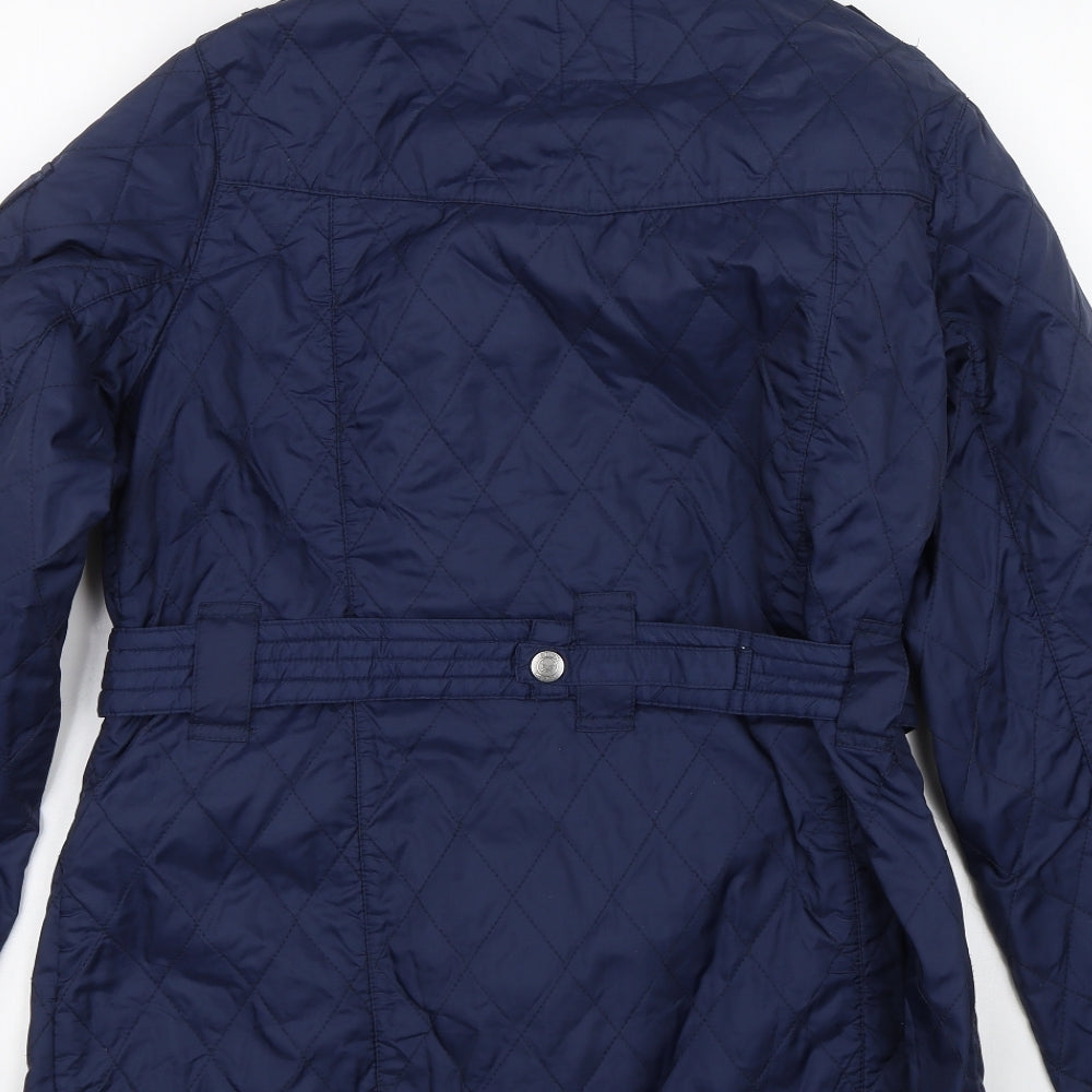 Crew Clothing Womens Blue Argyle/Diamond  Quilted Coat Size 14