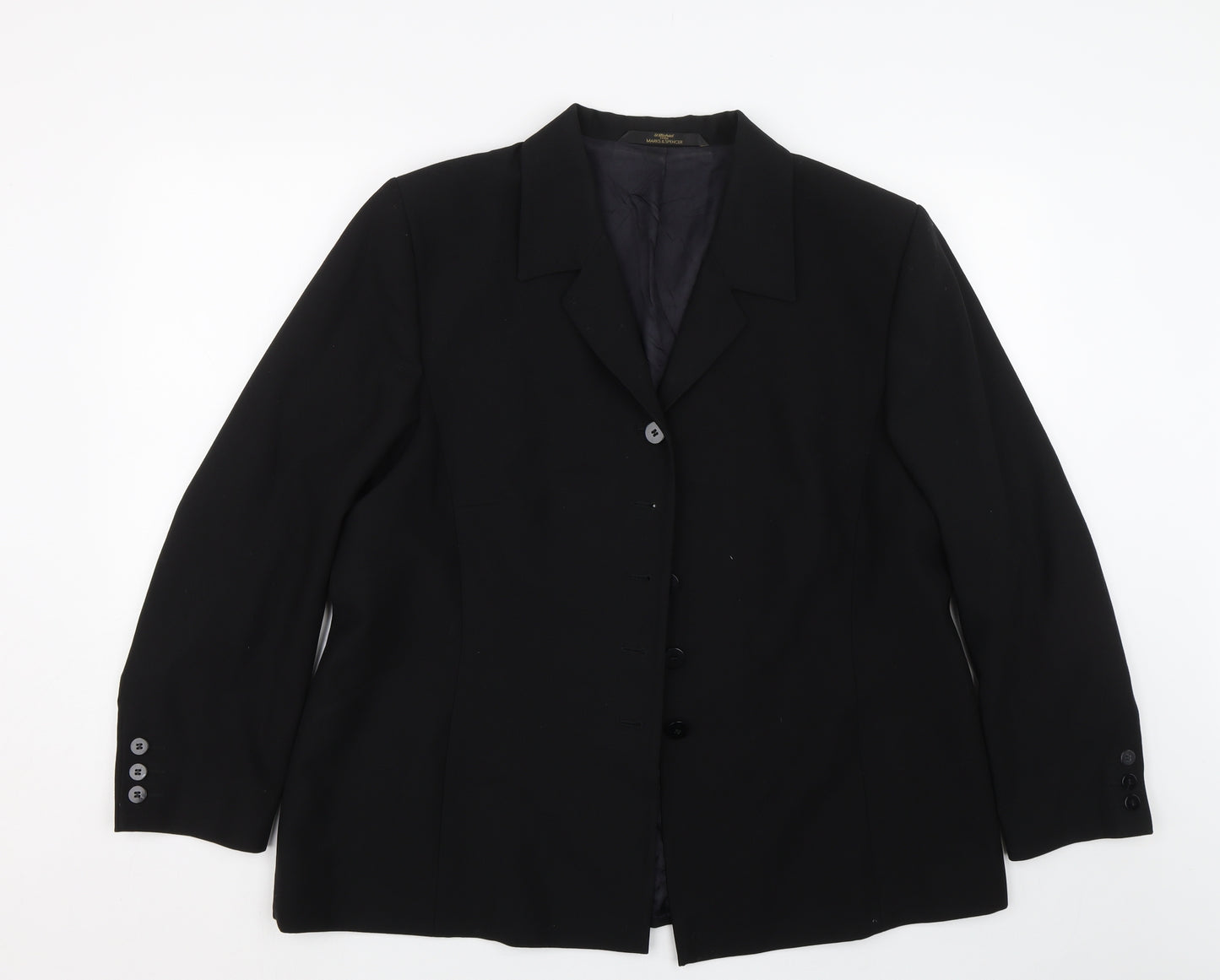 M&S Womens Black   Jacket Suit Size 22