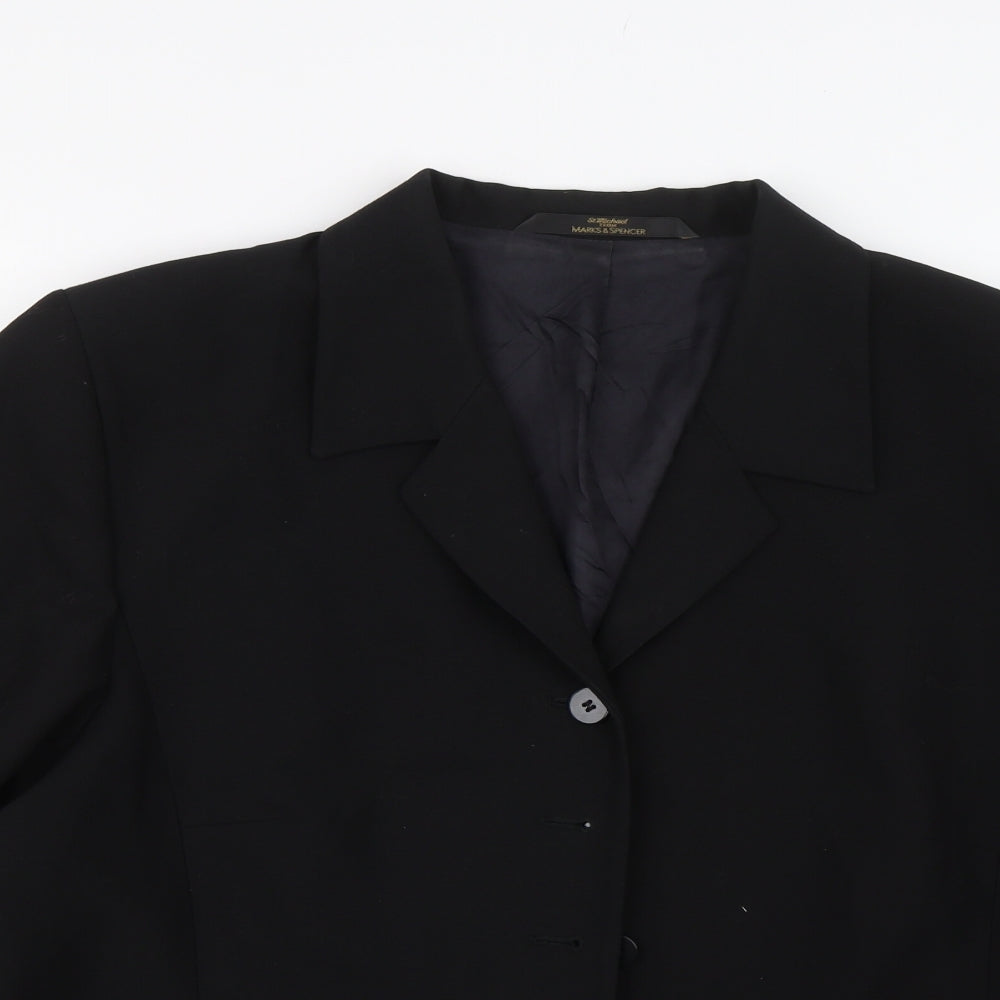 M&S Womens Black   Jacket Suit Size 22