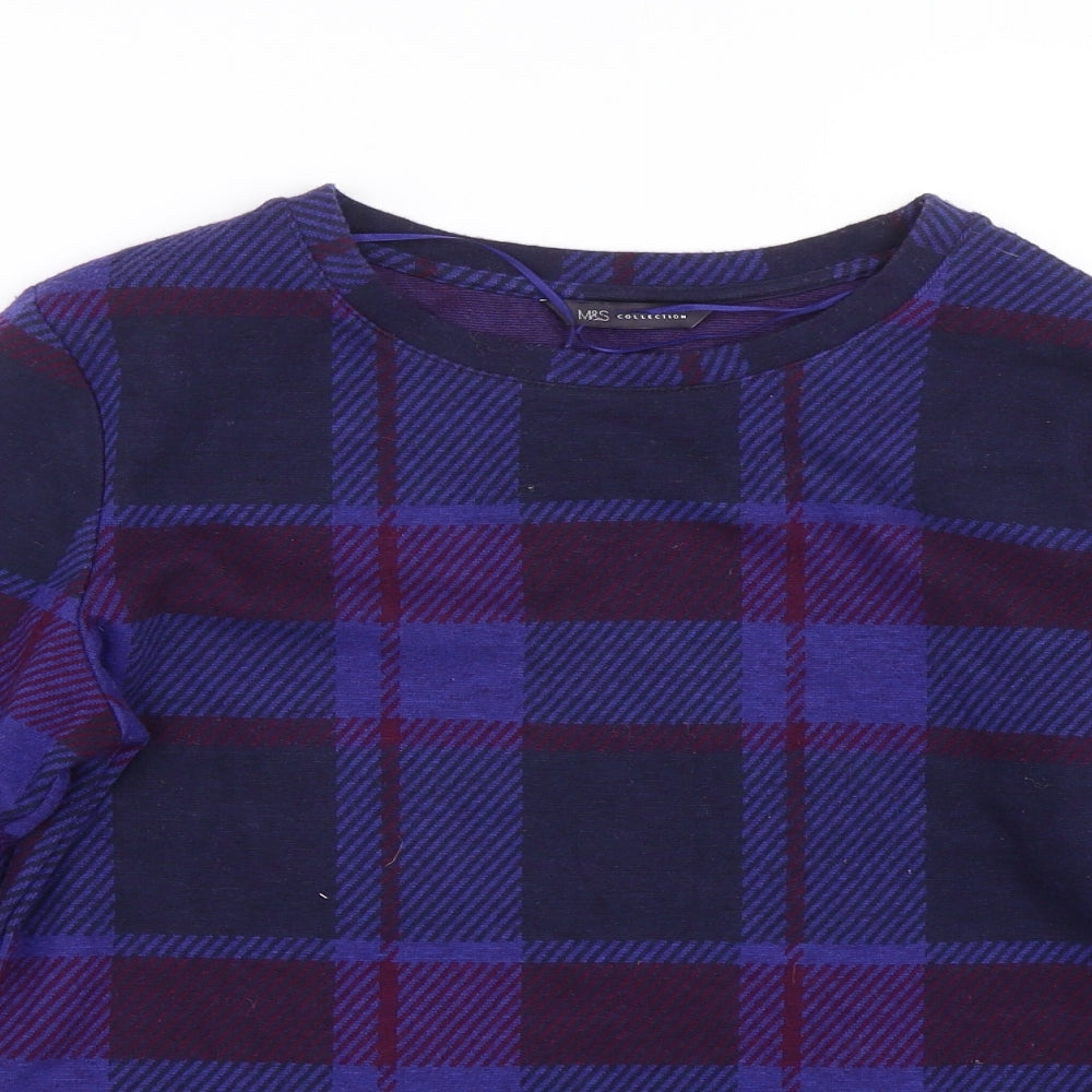 M&S Womens Black Houndstooth  Pullover Jumper Size 8