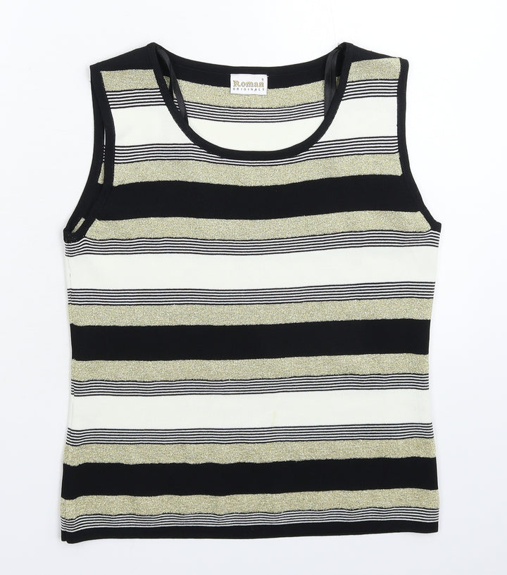 Roman Womens Multicoloured Striped Knit Pullover Jumper Size S