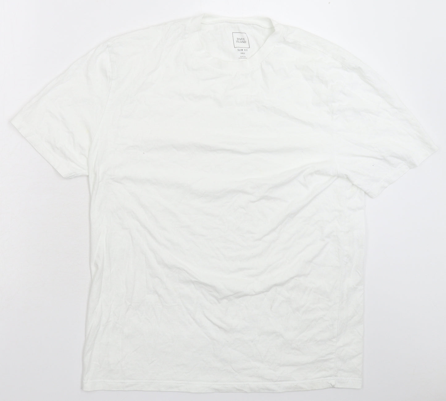 River Island Mens White    T-Shirt Size L