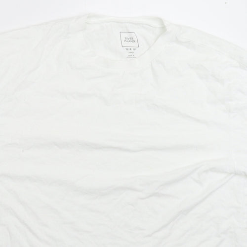 River Island Mens White    T-Shirt Size L