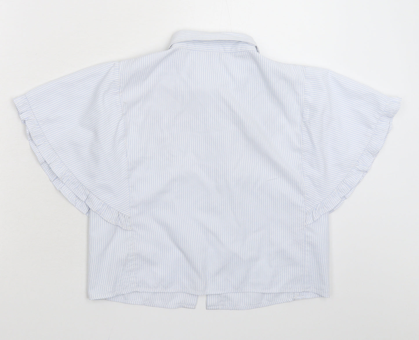 River Island Girls White Striped  Basic Button-Up Size 9-10 Years