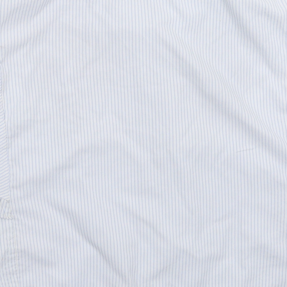 River Island Girls White Striped  Basic Button-Up Size 9-10 Years