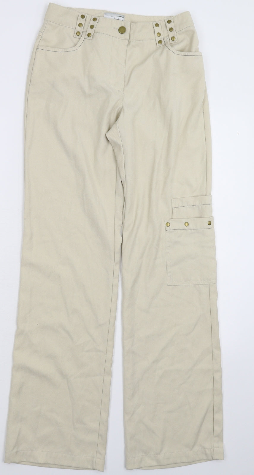 HEINE Womens Beige   Cargo Trousers Size 8 L30 in