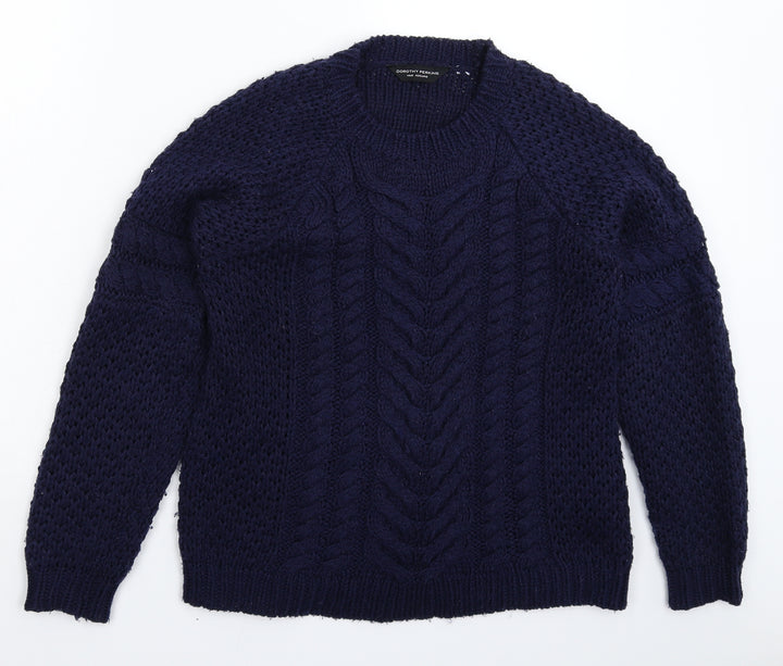 Dorothy Perkins Womens Blue  Knit Pullover Jumper Size 14