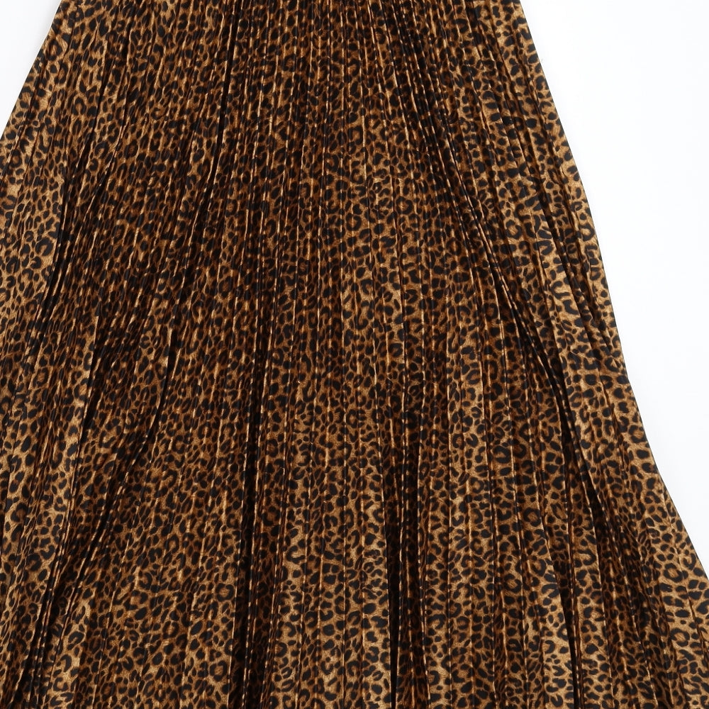 New Look Womens Multicoloured Animal Print  Pleated Skirt Size 6