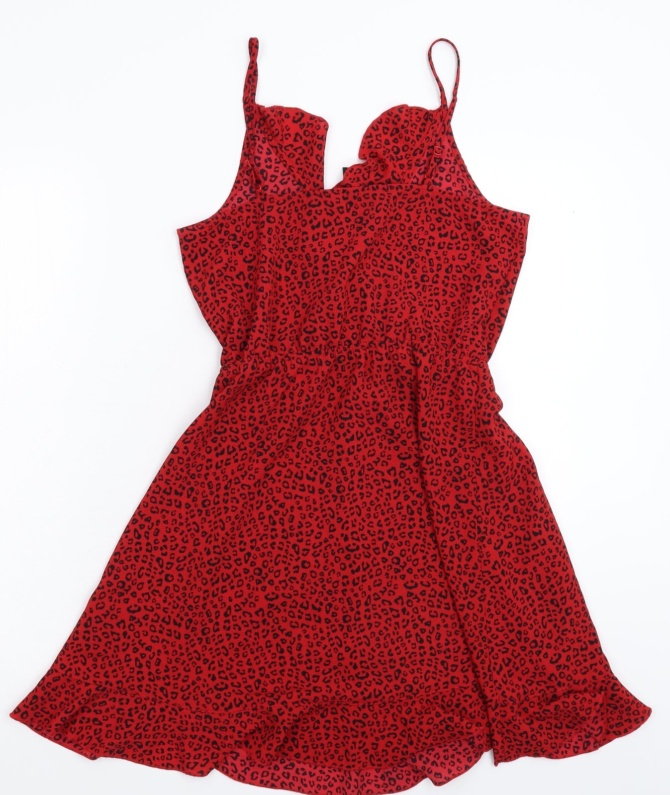 Divided Womens Red Animal Print  Mini  Size 8