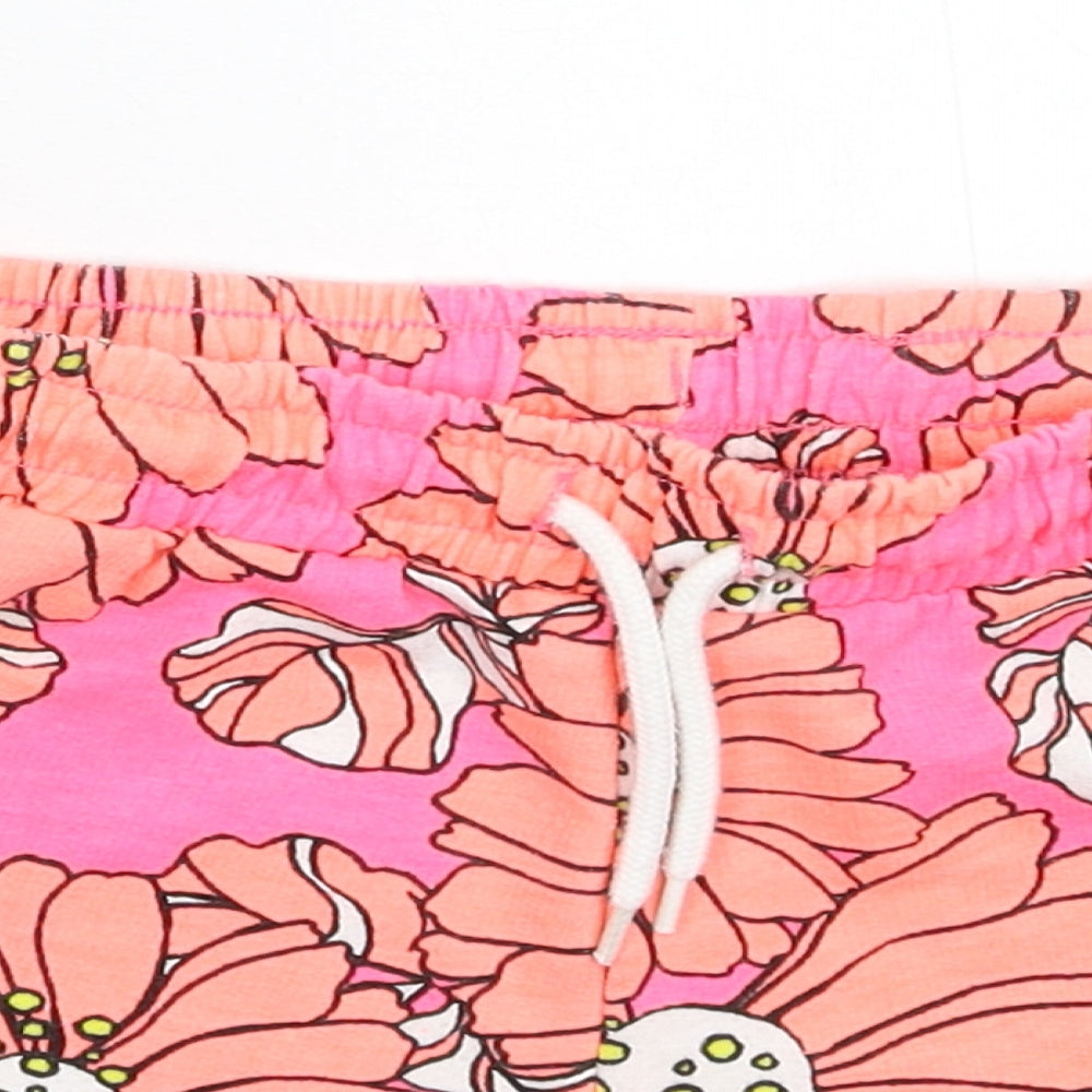 NEXT Girls Pink Floral  Sweat Shorts Size 9 Years